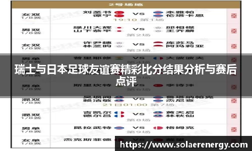 瑞士与日本足球友谊赛精彩比分结果分析与赛后点评